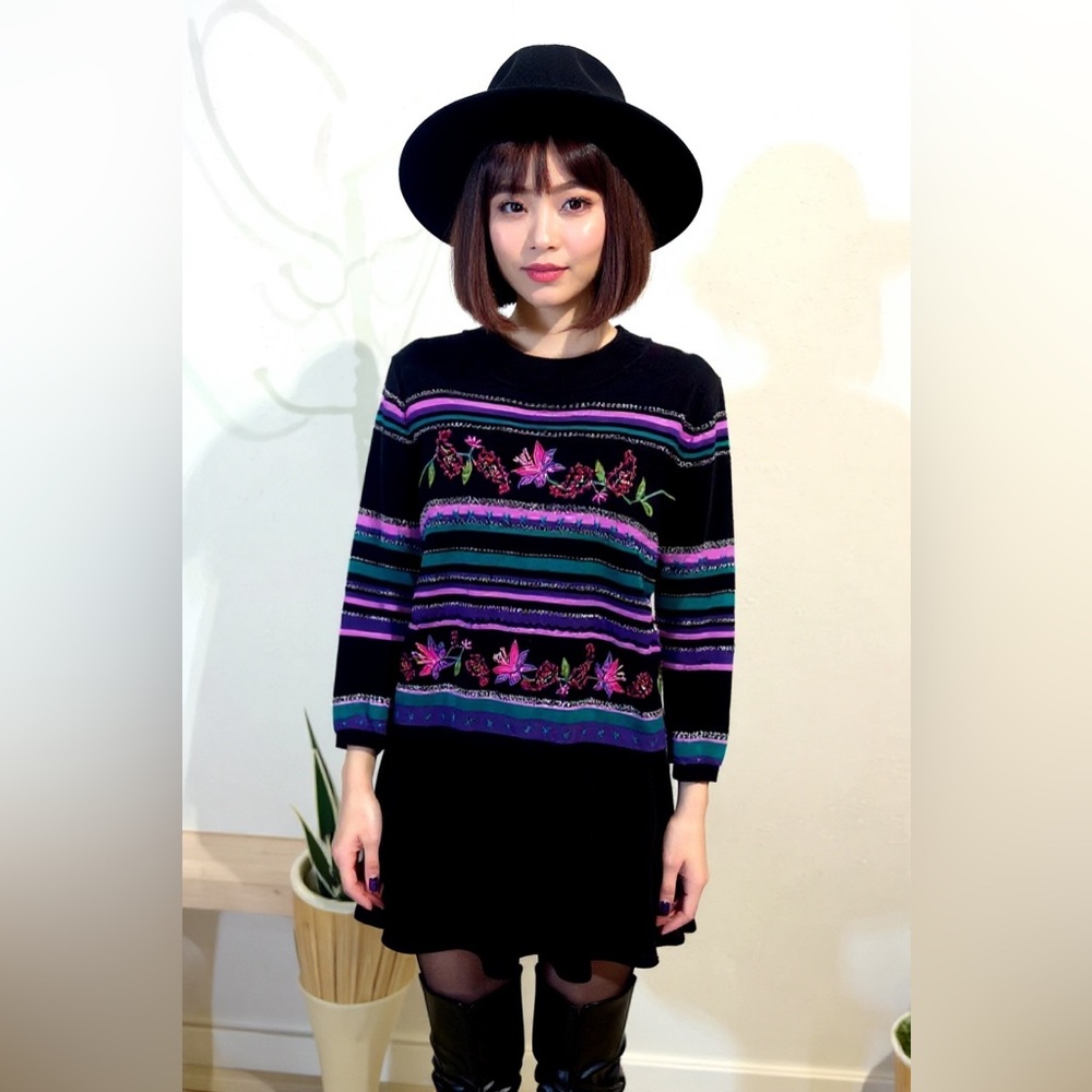 Vintage 1990's Alfred Dunner Abstract Knit Sweater Vintage 90s Crewneck